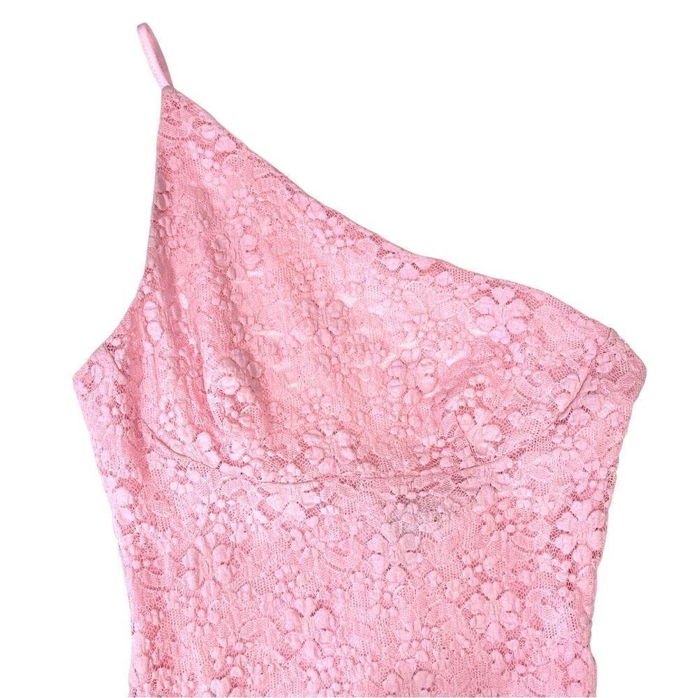 Bardot Albie One Shoulder Lace Bodycon Maxi Dress Pink Long Formal Gown 8 NEW - Picture 9 of 16